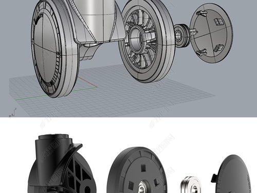 原创精致轮子脚轮车轮子万向轮3D模型设计模型下载